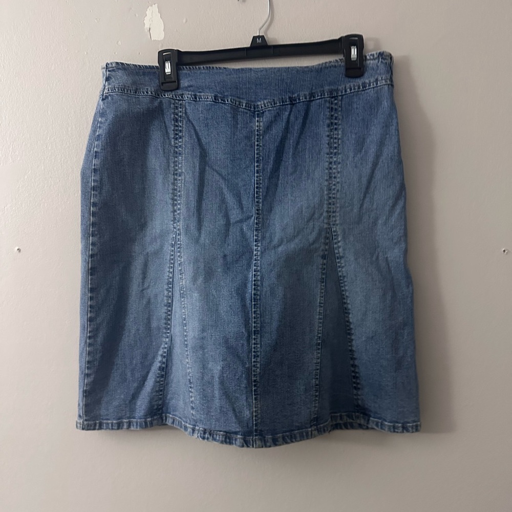 Denim Blue Women's Midi Skirt Vintage